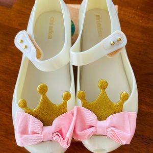 BNIB Mini Melissa Ultragirl Princess Bow in Pearl sandal Jelly size 12